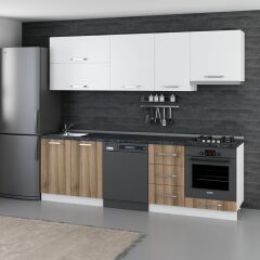 Minar 255 Cm Mutfak Dolabı Beyaz Dore 255-D16