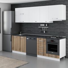 Minar 255 Cm Mutfak Dolabı Beyaz Dore 255-D16