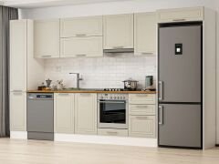 Alvinka 380X222 Cm Klasik Mebran Mutfak Dolabı Mbb-E90B40S50-1 Mebran | Kumtaşı - Suntalam