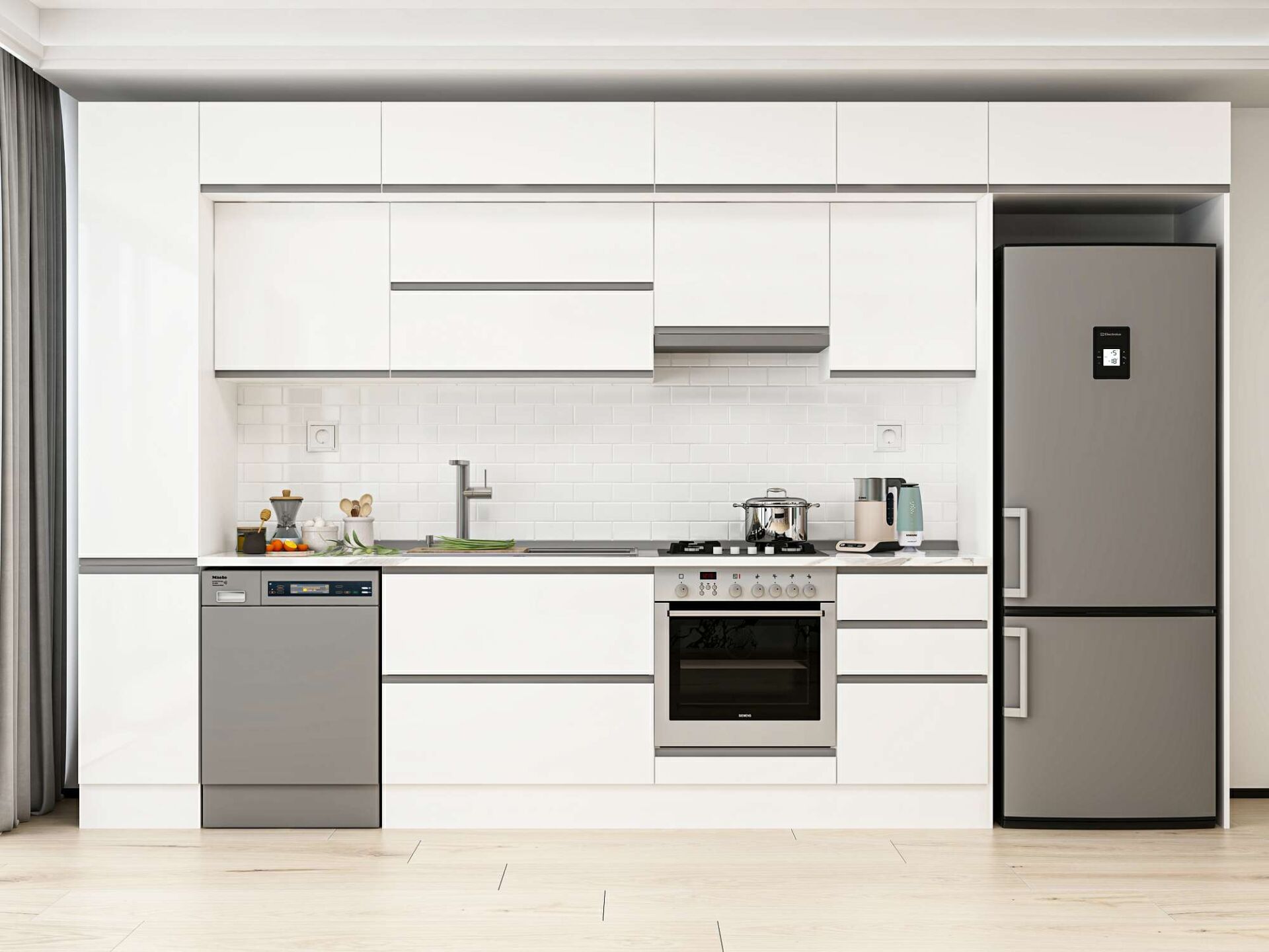 Alvinka 380X240 Cm High Gloss Mutfak Dolabı Mbb-E90B40S50-1