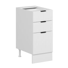 Alvinka Mutfak Modül Mbr_B Alt 3Ç1B2K Nray 40Cm Dolap Beyaz Beyaz Mdf