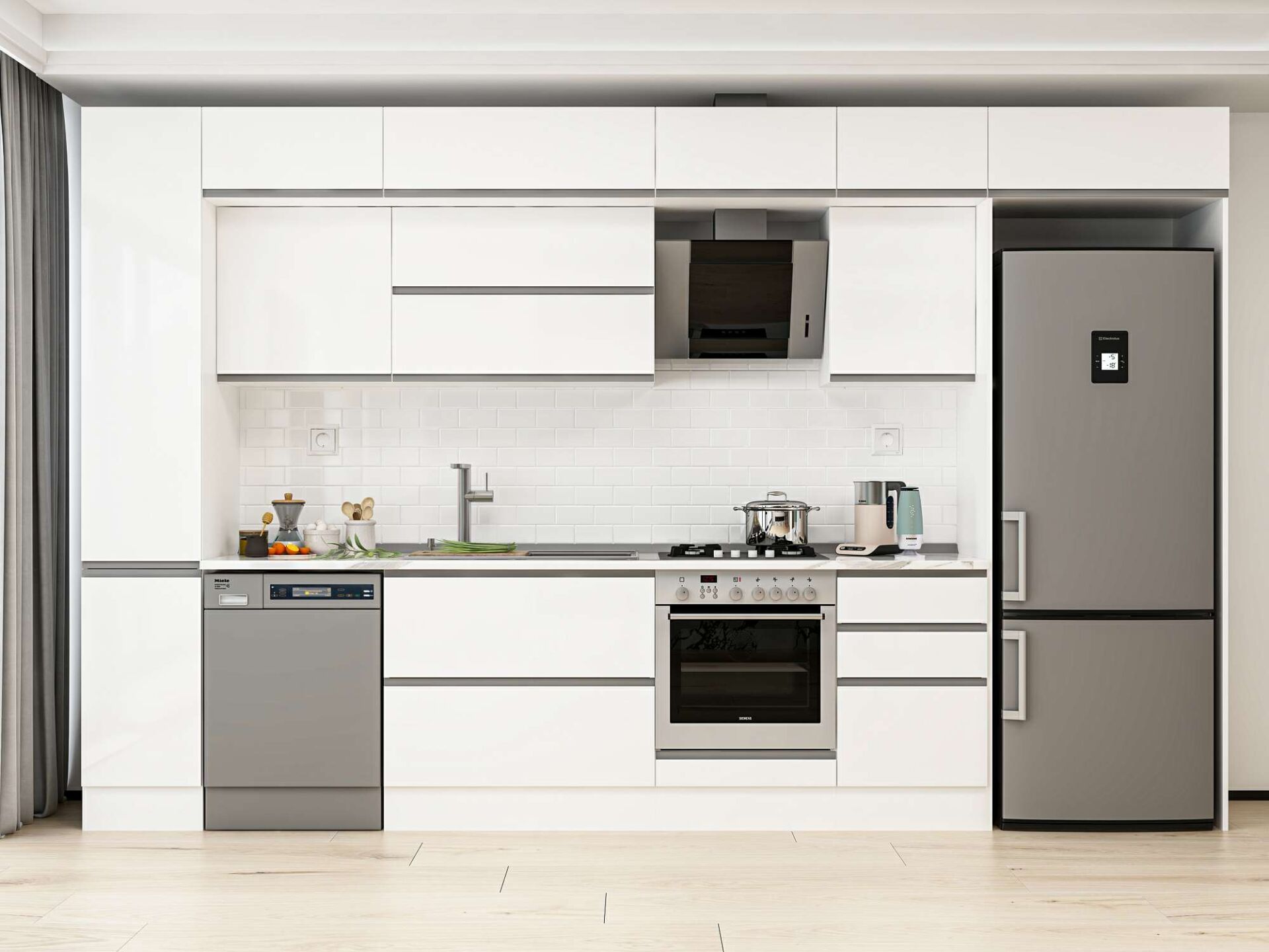 Alvinka 380X240 Cm High Gloss Mutfak Dolabı Mbb-E90B40S50-2