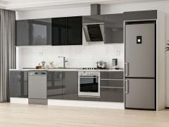 Alvinka 400X222 Cm High Gloss Mutfak Dolabı Mb-E80S60S60-3 High Gloss | Antrasit - Mdf