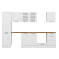 Alvinka 310X210 Cm Klasik Mebran Mutfak Dolabı Mb-E90B50S50-3 Mebran | Beyaz - Suntalam