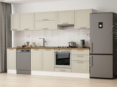 Alvinka 300X210 Cm Klasik Mebran Mutfak Dolabı Beyaz Beyaz M-E80S40S60-1 Mebran | Kumtaşı - Suntalam