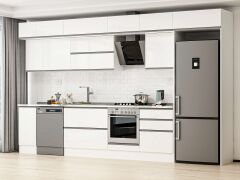 Alvinka 390X240 Cm High Gloss Mutfak Dolabı Mb-E90S40S60-2 High Gloss | Beyaz - Suntalam