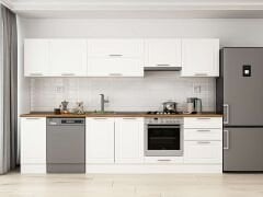 Alvinka 300X210 Cm Klasik Mebran Mutfak Dolabı Beyaz Beyaz M-E80S40S60-1 Mebran | Beyaz - Mdf