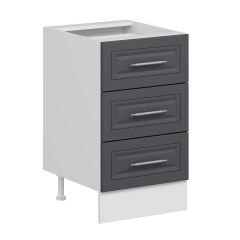 Alvinka Mutfak Modül Mbr_C Alt 3Ç Nray 50Cm Dolap Beyaz Antrasit Suntalam