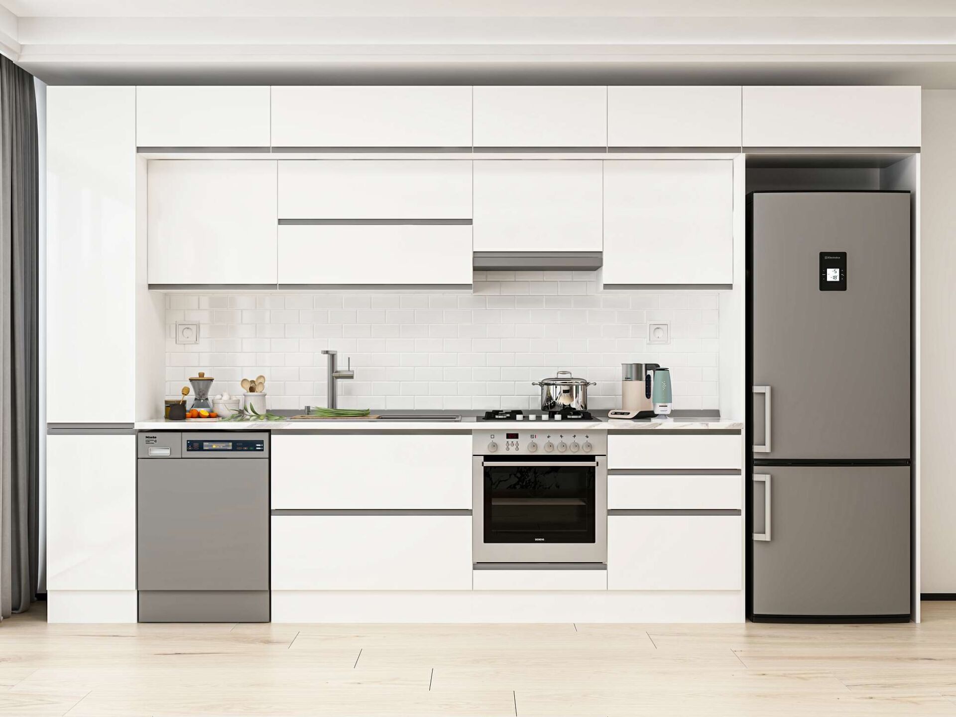 Alvinka 390X240 Cm High Gloss Mutfak Dolabı Mbb-E90B40S60-1