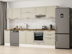 Alvinka 300X210 Cm Klasik Mebran Mutfak Dolabı Beyaz Beyaz M-E80S40S60-1 Mebran | Kumtaşı - Mdf