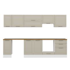 Alvinka 300X210 Cm Klasik Mebran Mutfak Dolabı Beyaz Beyaz M-E80S40S60-1 Mebran | Kumtaşı - Mdf