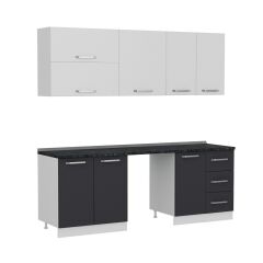 Minar 220 Cm Mutfak Dolabı Beyaz Antrasit 220-A10