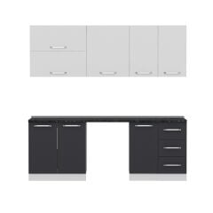 Minar 220 Cm Mutfak Dolabı Beyaz Antrasit 220-A10