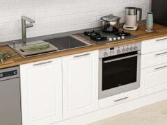 Alvinka 300X210 Cm Klasik Mebran Mutfak Dolabı Beyaz Beyaz M-E80S40S60-2 Mebran | Beyaz - Suntalam