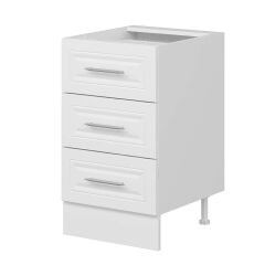 Alvinka Mutfak Modül Mbr_C Alt 3Ç Nray 50Cm Dolap Beyaz Beyaz Mdf