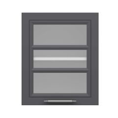 Alvinka Mutfak Modül Mbr_C Üst 1Dk1R 50-H60Cm Dolap Cam Beyaz Antrasit