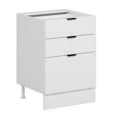 Alvinka Mutfak Modül Mbr_B Alt 3Ç1B2K Nray 60Cm Dolap Beyaz Beyaz Suntalam