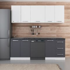 Minar 220 Cm Mutfak Dolabı Beyaz Antrasit 220-A11