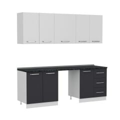 Minar 220 Cm Mutfak Dolabı Beyaz Antrasit 220-A11