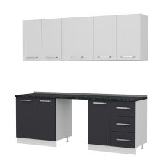 Minar 220 Cm Mutfak Dolabı Beyaz Antrasit 220-A11