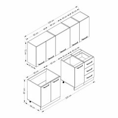 Minar 220 Cm Mutfak Dolabı Beyaz Antrasit 220-A11