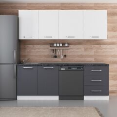 Minar 220 Cm Mutfak Dolabı Beyaz Antrasit 220-A12