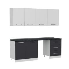 Minar 220 Cm Mutfak Dolabı Beyaz Antrasit 220-A12