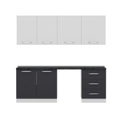 Minar 220 Cm Mutfak Dolabı Beyaz Antrasit 220-A12