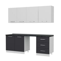 Minar 220 Cm Mutfak Dolabı Beyaz Antrasit 220-A12