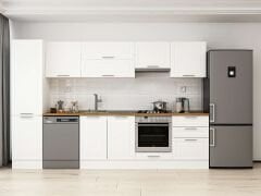 Alvinka 320X210 Cm Klasik Mebran Mutfak Dolabı Mb-E90B50S60-1 Mebran | Beyaz - Suntalam