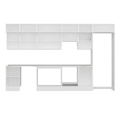 Alvinka 390X240 Cm Klasik Mebran Mutfak Dolabı Beyaz Beyaz Mb-E90S50S50-1 Mebran | Kumtaşı - Suntalam