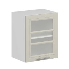 Alvinka Mutfak Modül Mbr_C Üst 1Dk1R 50-H60Cm Dolap Cam Beyaz Kumtaşı