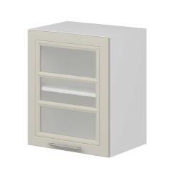 Alvinka Mutfak Modül Mbr_C Üst 1Dk1R 50-H60Cm Dolap Cam Beyaz Kumtaşı