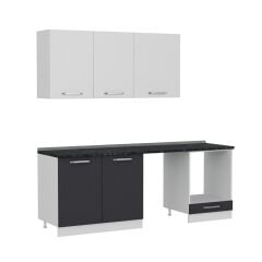 Minar 220 Cm Mutfak Dolabı Beyaz Antrasit 220-A13