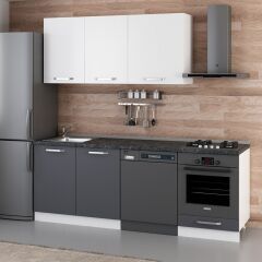 Minar 220 Cm Mutfak Dolabı Beyaz Antrasit 220-A13