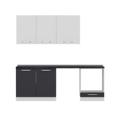 Minar 220 Cm Mutfak Dolabı Beyaz Antrasit 220-A13