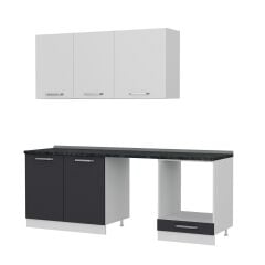 Minar 220 Cm Mutfak Dolabı Beyaz Antrasit 220-A13