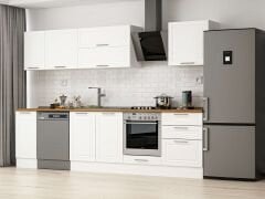 Alvinka 300X210 Cm Klasik Mebran Mutfak Dolabı Beyaz Beyaz M-E80S40S60-2 Mebran | Beyaz - Mdf