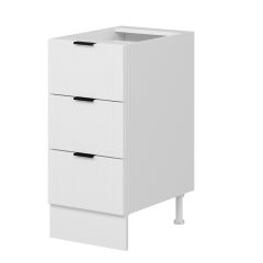 Alvinka Mutfak Modül Mbr_B Alt 3Ç Nray 40Cm Dolap Beyaz Beyaz Mdf