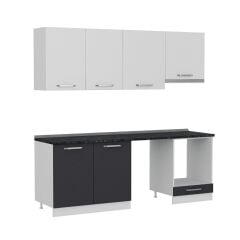 Minar 220 Cm Mutfak Dolabı Beyaz Antrasit 220-A14