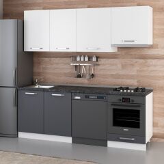 Minar 220 Cm Mutfak Dolabı Beyaz Antrasit 220-A14