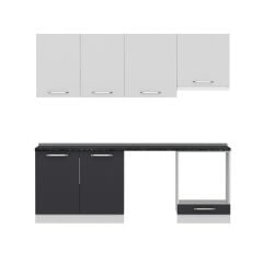 Minar 220 Cm Mutfak Dolabı Beyaz Antrasit 220-A14