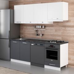 Minar 220 Cm Mutfak Dolabı Beyaz Antrasit 220-A14