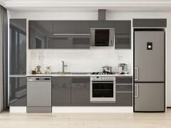 Alvinka 360X222 Cm High Gloss Mutfak Dolabı Mbb-E80B40S40-2 High Gloss | Antrasit - Mdf