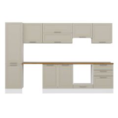 Alvinka 320X210 Cm Klasik Mebran Mutfak Dolabı Mb-E90B50S60-1 Mebran | Kumtaşı - Suntalam