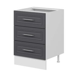 Alvinka Mutfak Modül Mbr_C Alt 3Ç Nray 60Cm Dolap Beyaz Antrasit Mdf