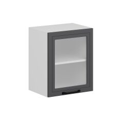 Alvinka Mutfak Modül Mbr_A Üst 1Dk1R 50-H60Cm Dolap Cam Beyaz Antrasit