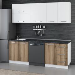 Minar 220 Cm Mutfak Dolabı Beyaz Dore 220-D10