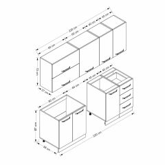 Minar 220 Cm Mutfak Dolabı Beyaz Dore 220-D10