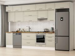 Alvinka 390X240 Cm Klasik Mebran Mutfak Dolabı Beyaz Beyaz Mb-E90S50S50-1 Mebran | Kumtaşı - Mdf